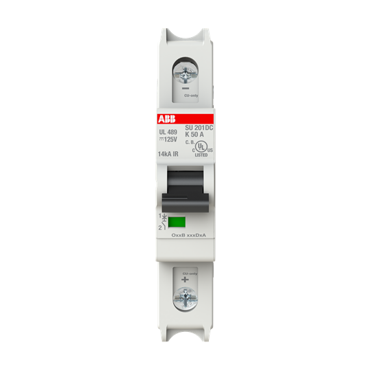 Disjoncteur automatic K-Char., 14kA, 50A, 1P, UL489 pour courant continu jusqu'à 125 V DC