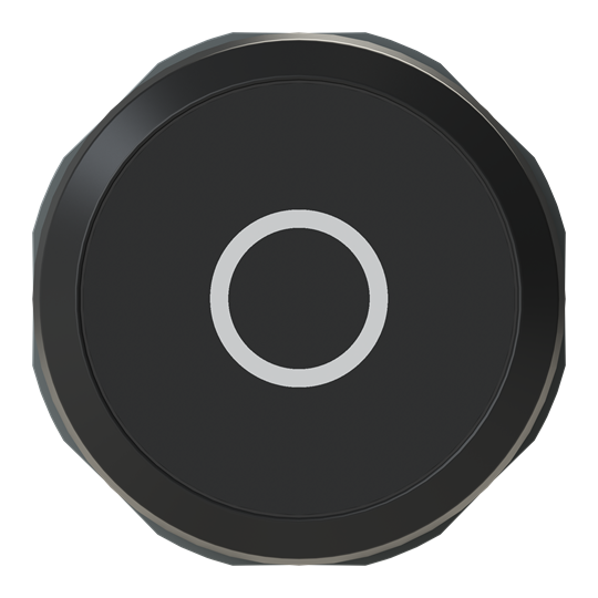 Bouton-poussoir étiqueté, noir, à pression plate
