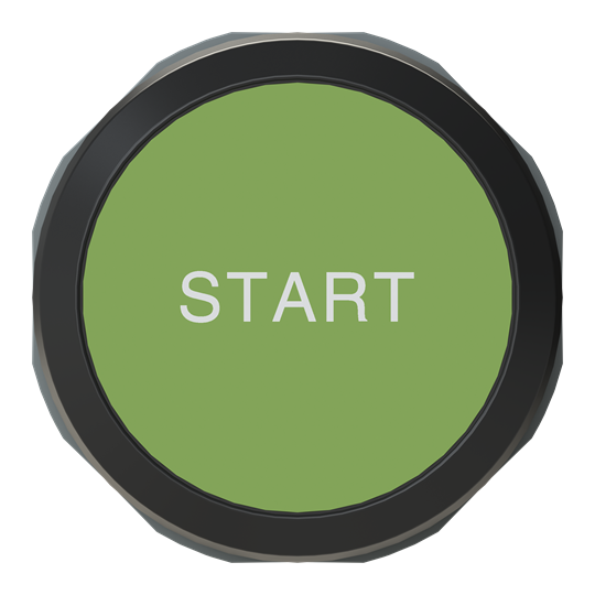 Bouton poussoir étiqueté, vert, à pression plate, bord noir