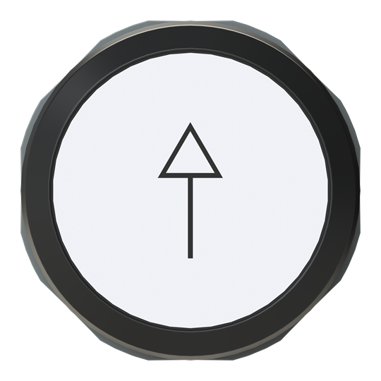 Bouton-poussoir, blanc, imprimé, à pression, anneau frontal noir 1SFA611100R7205