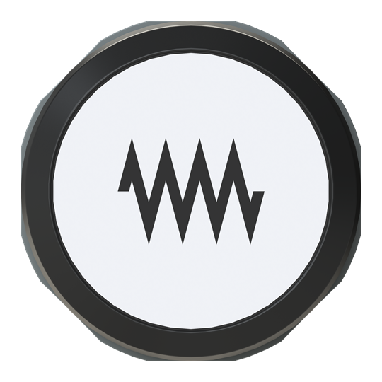 Bouton poussoir symbole "Chauffage", blanc, plat, encliquetable, bague frontale noire