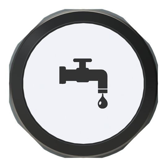 Drucktaster beschriftet "WASSER", Symbol Code E2300454