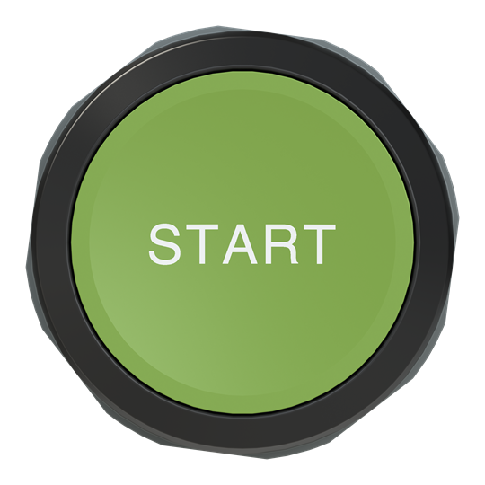 Bouton-poussoir, vert, Démarrer, 1 contact normalement ouvert + 1 contact normalement fermé