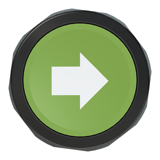 Bouton-poussoir, vert, flèche, 1 contact normalement ouvert + 1 contact normalement fermé 1SFA619199R1019