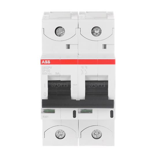 Disjoncteur de protection de chaîne pour systèmes photovoltaïques 800 V CC, 100 A, 2 pôles