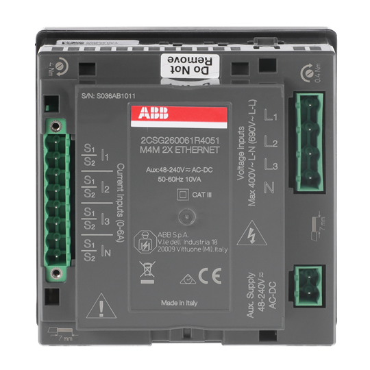 Appareil d'analyse de réseau pour rail DIN sans écran, protocole : Modbus TCP/IP