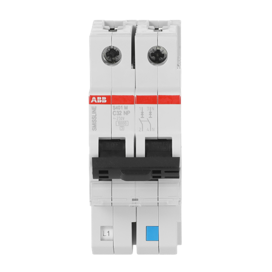 Disjoncteur C-Char., 32 A, NP, 10 kA, 2P, enfichable