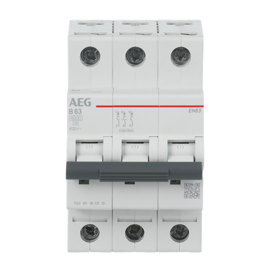 Disjoncteur AEG ElfaPlus 6 kA, caractéristique B, 63 A, 3P