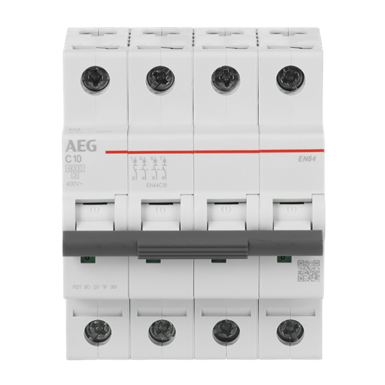 Disjoncteur AEG ElfaPlus 6 kA, caractéristique C, 10 A, 4P
