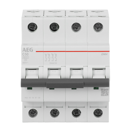 Disjoncteur AEG ElfaPlus 6 kA, caractéristique C, 50 A, 4P