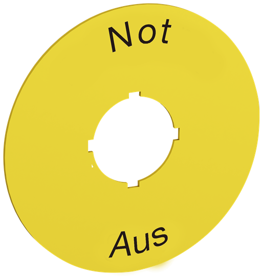 Panneau, Arrêt d'urgence, PVC, jaune, D=70mm