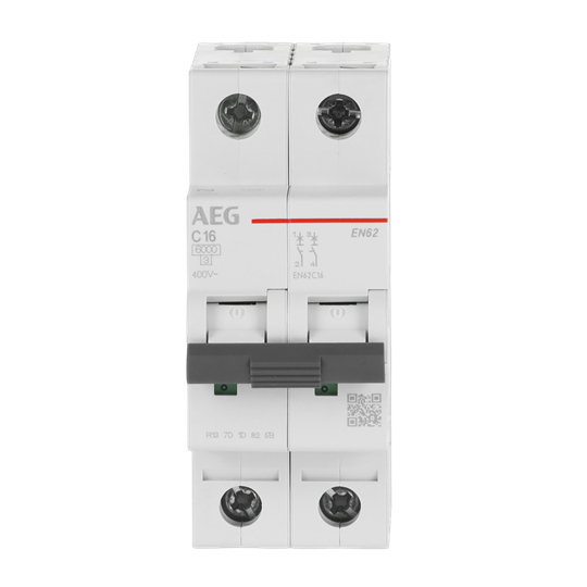 Disjoncteur AEG ElfaPlus 6 kA, caractéristique C, 16 A, 2P