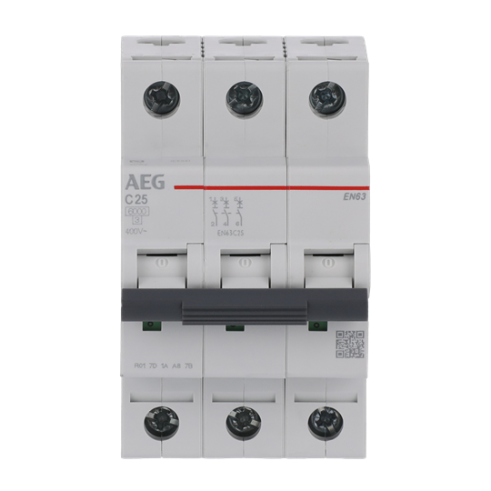 Disjoncteur AEG ElfaPlus 6 kA, caractéristique C, 25 A, 3P