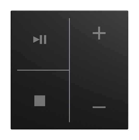 Cache en tant que bouton 4-facettes, avec symbolique "Contrôle de la musique", Busch-balance® SI 2CKA006199A0554