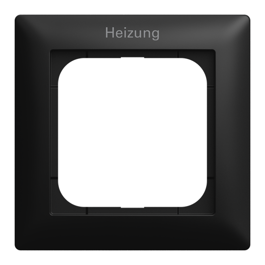 Abdeckrahmen mit Aufdruck Heizung 1-fach schwarz matt - Busch-balance® SI