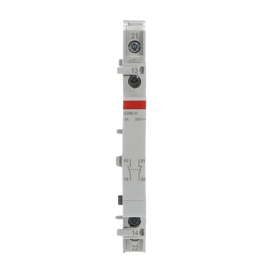 Hilfskontakt für E290/E297 1 Öffner + 1 Schließer, 5 A, 250 V AC, 9 mm