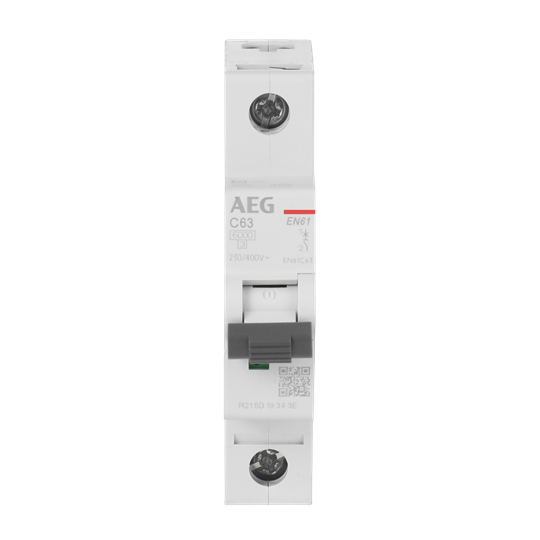 Disjoncteur AEG ElfaPlus 6 kA, caractéristique C, 63 A, 1P