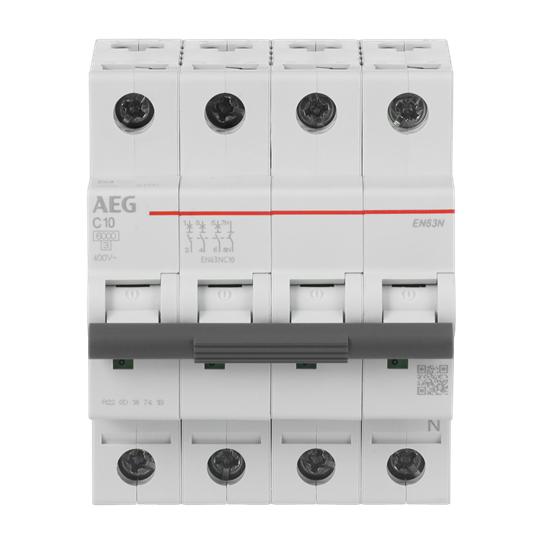 Disjoncteur AEG ElfaPlus 6 kA, Caractéristique C, 10 A, 3+N