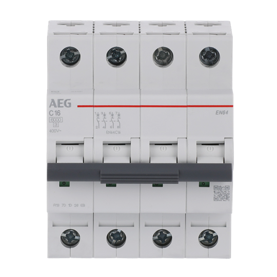 Disjoncteur AEG ElfaPlus 6 kA, caractéristique C, 16 A, 4P