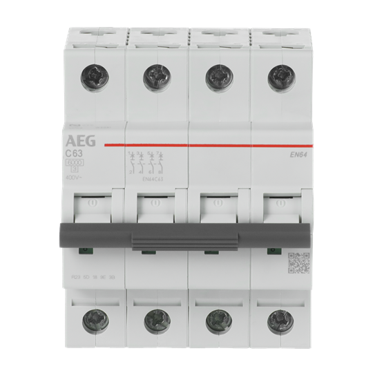 Disjoncteur AEG ElfaPlus 6 kA, caractéristique C, 63 A, 4P