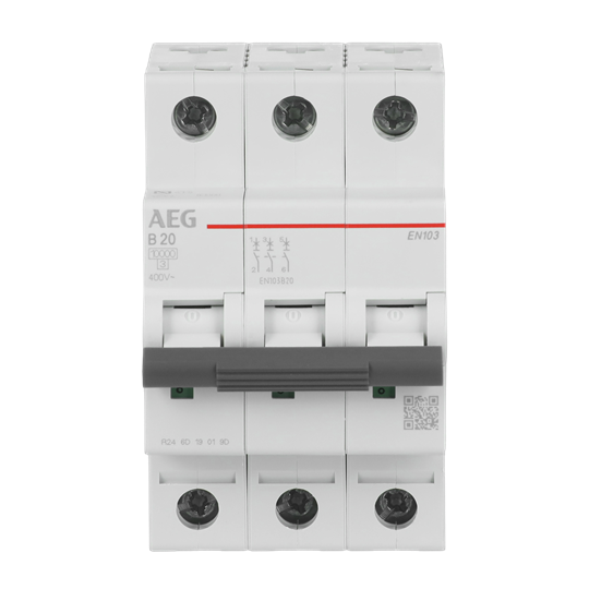 Disjoncteur AEG ElfaPlus 10 kA, Caractéristique B, 20 A, 3P