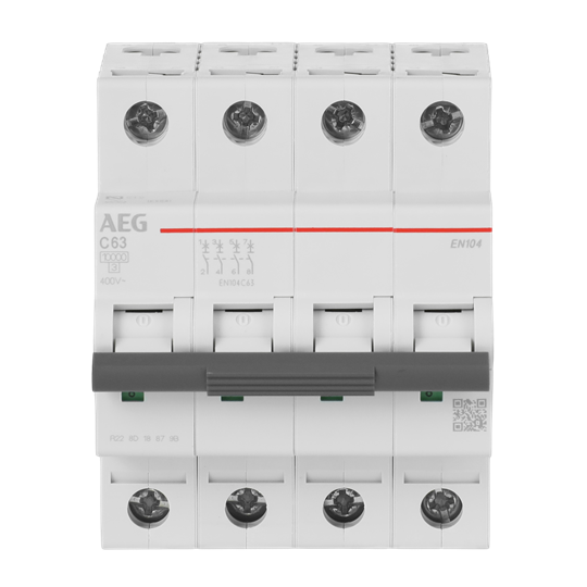 Disjoncteur AEG ElfaPlus 10 kA, caractère C, 63 A, 4P 2CDS274088R0634