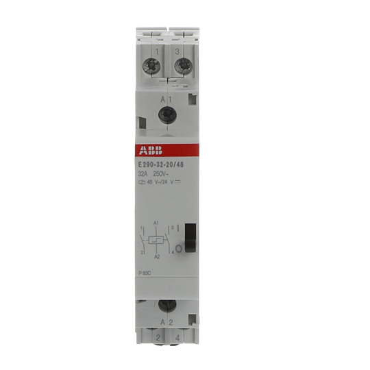 Interrupteur à impulsion bobine 48 V CA/24 V CC, 32 A, 2 contacts normalement ouverts