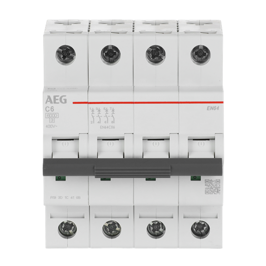 Disjoncteur AEG ElfaPlus 6 kA, Caractéristique C, 6 A, 4P