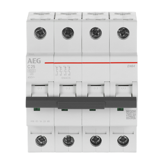 Disjoncteur AEG ElfaPlus 6 kA, Caractéristique C, 25 A, 4P