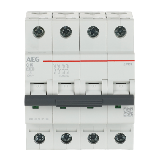 Disjoncteur AEG ElfaPlus 10 kA, caractéristique C, 16 A, 4P