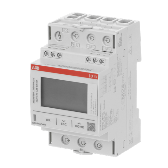 Drehstromzähler 65 A, Modbus RTU, MID, 1 digitaler Eingang und Ausgang