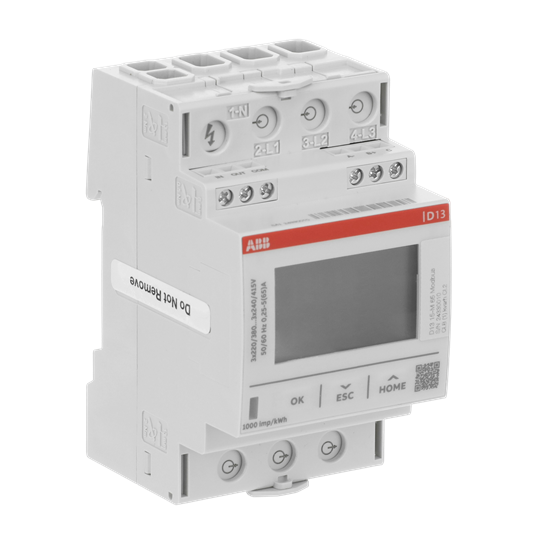 Drehstromzähler 65 A, Modbus RTU, MID, 1 digitaler Eingang und Ausgang