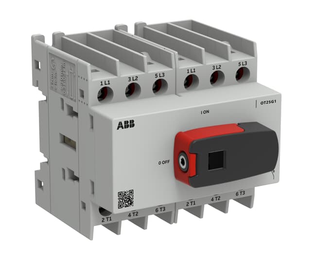 Disjoncteur de charge OT Plus 25 A, taille de construction G1, 6 pôles, avec poignée