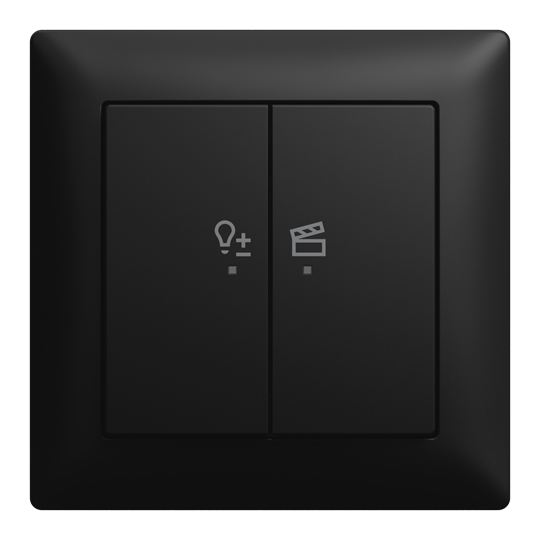 LED-Dimmer-Einsatz flex, 1-fach Komplettset mit 2-fach Bedienelement, Wireless