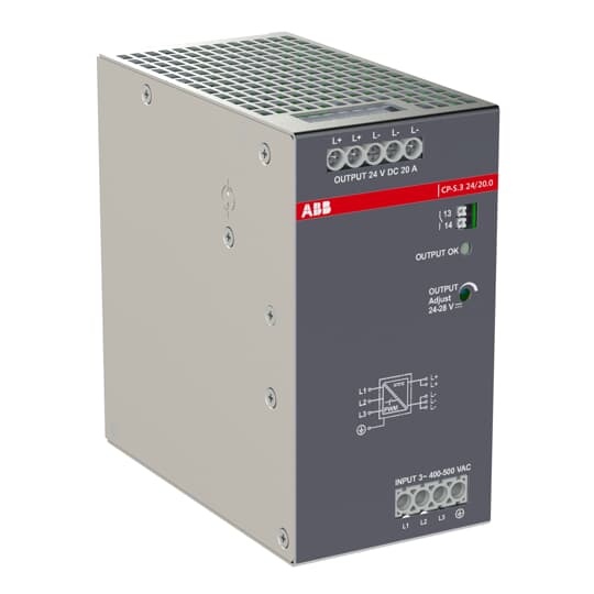 Alimentation, In:3x400-500VAC Out:DC 24V/20A