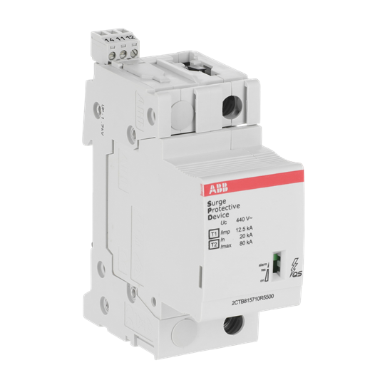 Kombi-Ableiter T1-T2 12.5kA/Pol, 1-polig Uc 440V, Up 1, 6 kV, TS