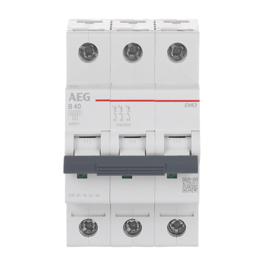 Disjoncteur AEG ElfaPlus 6 kA, caractéristiques B, 40 A, 3P