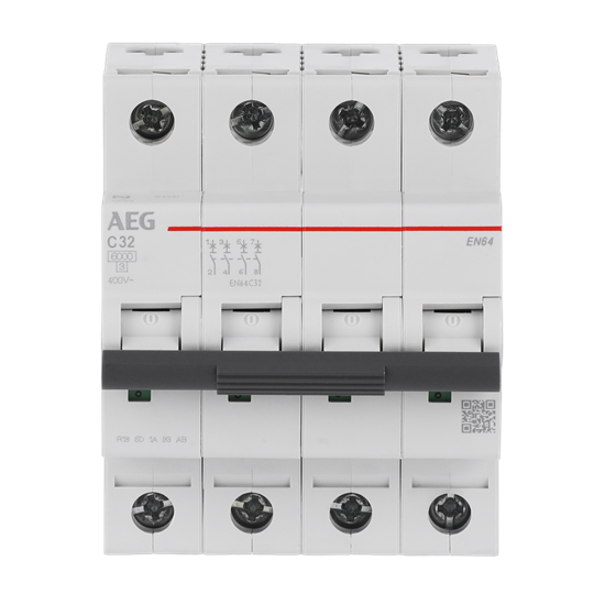 Disjoncteur AEG ElfaPlus 6 kA, caractéristique C, 32 A, 4P
