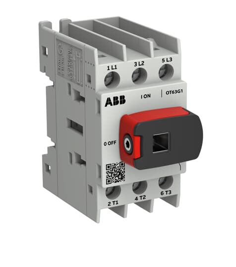Interrupteur de charge OT Plus 63 A, taille de construction G1, 3 pôles, avec poignée