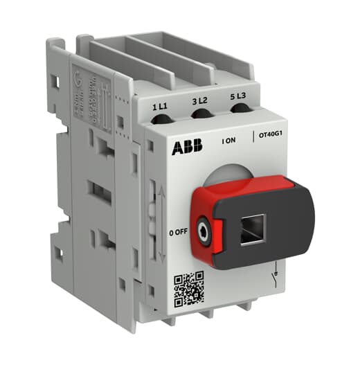 Interrupteur de charge OT Plus 40 A, taille de construction G1, 3 pôles, avec poignée incluse,
