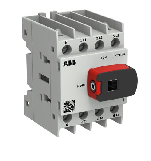 Interrupteur de déconnexion de charge OT Plus 16 A, taille de construction G1, 4 pôles, avec poignée