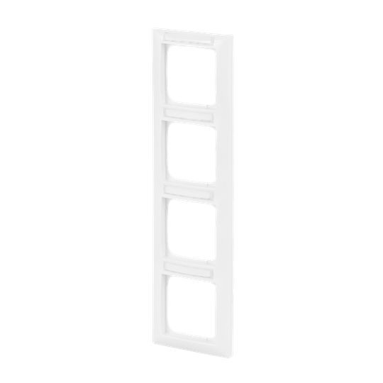 Abdeckrahmen mit Sichtfenster, senkrecht mit Beschriftungsfeld 4-fach alpinweiß