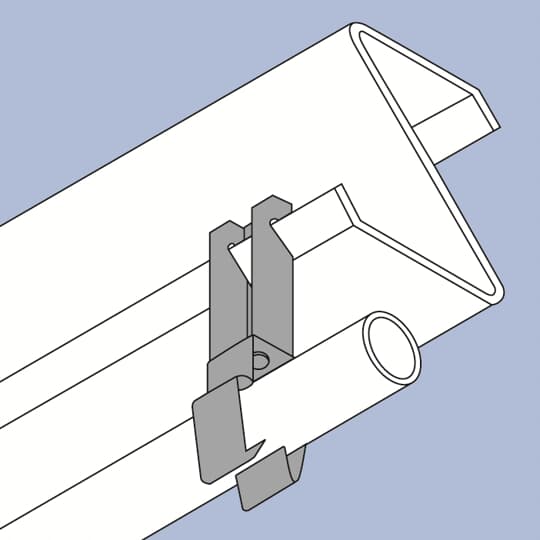 Befestigung f Leitungsschutz, Tragerd. 1-3mm, Leitungsd 22-29mm, 11kg, F8+,