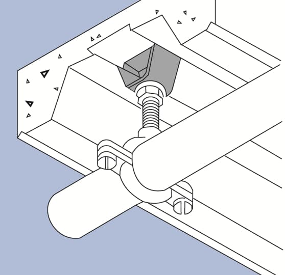 Profildeckenhalterung mit Gewinde M10, Bauhöhe 34mm