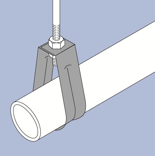 Rohraufhängung als Lasche, für Rohr 100mm
