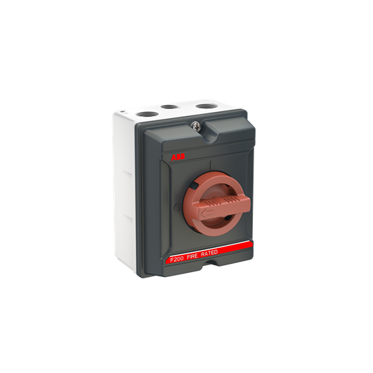 F200 EMV Interrupteur de maintenance, 3 pôles 415V AC23A 25A, 11kW avec poignée rouge