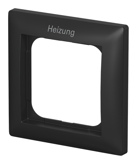Abdeckrahmen mit Aufdruck Heizung 1-fach schwarz matt - Busch-balance® SI