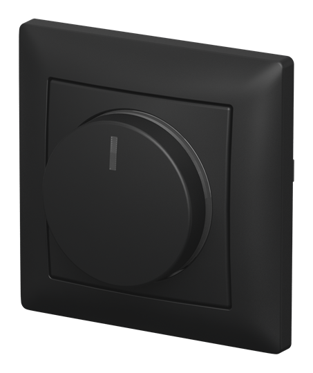 Busch-Drehdimmer LED, Komplettset mit Glimmlampe schwarz matt -