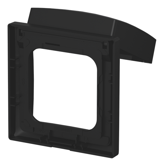 Abdeckrahmen mit Klappdeckel 1-fach schwarz matt - Busch-balance® SI