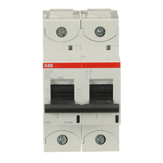 Disjoncteur haute performance, 20A, K, 240 V AC = Icu 50kA, 2P, UL 489,